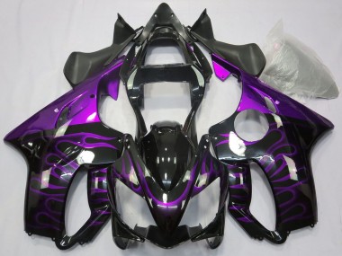 Carénages Moto Honda CBR600 F4i 2001-2003 - Noir Brillant Violet Flamme Abordables