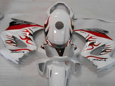 Carénages Moto Honda VFR 800 2002-2013 - Blanc Rouge Flamme Abordables