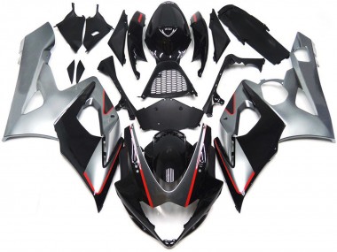 Carénages Moto Suzuki GSXR 1000 2005-2006 - Noir Brillant Argent Rouge Abordables