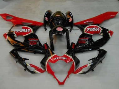 Carénages Moto Suzuki GSXR 1000 2005-2006 - Noir Brillant Rouge Blanc Lucky Strike Abordables