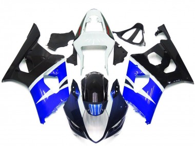 Carénages Moto Suzuki GSXR 1000 2003-2004 - Blanc Bleu Noir Brillant Abordables