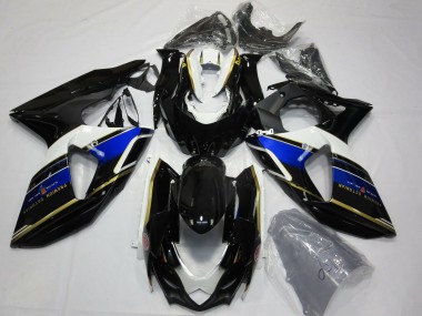 Carénages Moto Suzuki GSXR 1000 2009-2016 - Bleu Blanc Or Noir Abordables