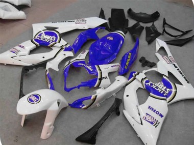 Carénages Moto Suzuki GSXR 1000 2005-2006 - Blanc Bleu Lucky Strike Abordables