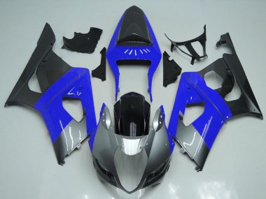 Carénages Moto Suzuki GSXR 1000 2003-2004 - Bleu Argent Noir Abordables