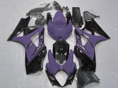 Carénages Moto Suzuki GSXR 1000 2007-2008 - Violet Foncé Noir Brillant Abordables