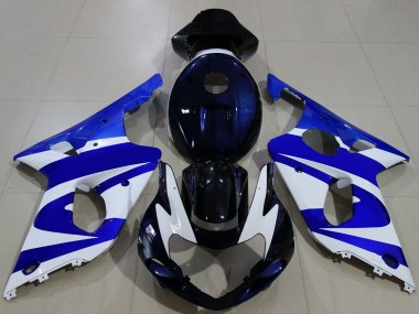 Carénages Moto Suzuki GSXR 1000 2000-2002 - Bleu Blanc Noir Abordables