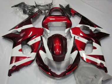 Carénages Moto Suzuki GSXR 1000 2000-2002 - Blanc Rouge Abordables