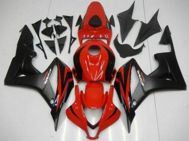 Carénages Moto Honda CBR600RR 2007-2008 - Rouge Noir Mat Décalque Abordables