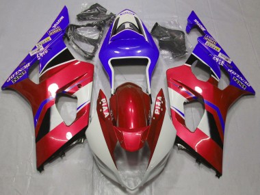 Carénages Moto Suzuki GSXR 1000 2003-2004 - Bonbon Rouge Blanc Bleu Abordables