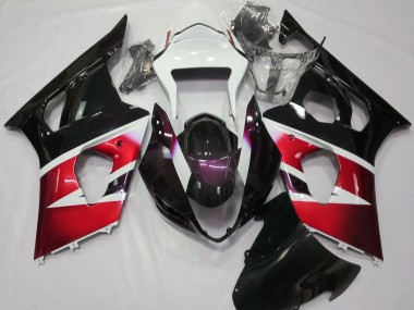 Carénages Moto Suzuki GSXR 1000 2003-2004 - Rouge Blanc Noir Brillant Abordables