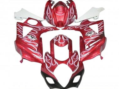 Carénages Moto Suzuki GSXR 1000 2007-2008 - Rouge Blanc Flamme Abordables