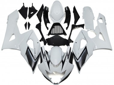 Carénages Moto Suzuki GSXR 1000 2005-2006 - Blanc Brillant Argent Noir Abordables