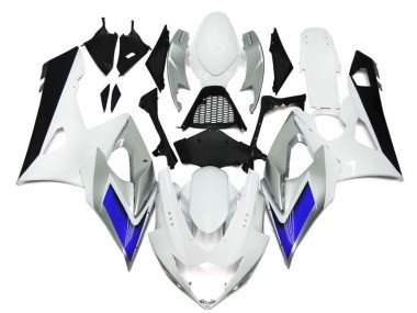 Carénages Moto Suzuki GSXR 1000 2005-2006 - Blanc Brillant Argent Bleu Abordables