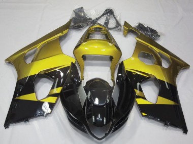 Carénages Moto Suzuki GSXR 1000 2003-2004 - Jaune Noir Brillant Abordables