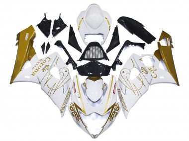 Carénages Moto Suzuki GSXR 1000 2005-2006 - Blanc Or Corona Personnalisé Abordables