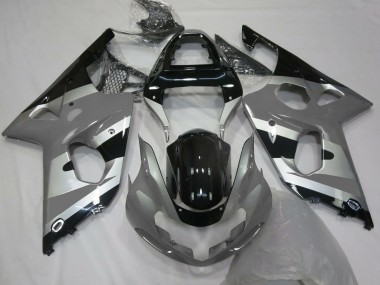 Carénages Moto Suzuki GSXR 1000 2000-2002 - Gris Argent Noir Brillant OEM Style Abordables