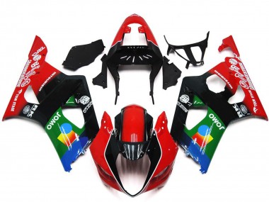 Carénages Moto Suzuki GSXR 1000 2003-2004 - Rouge Noir Vert JOMO Abordables