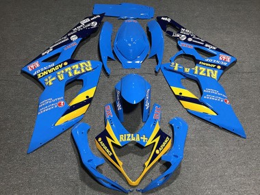 Carénages Moto Suzuki GSXR 1000 2005-2006 - Bleu Jaune Noir Rizla Abordables