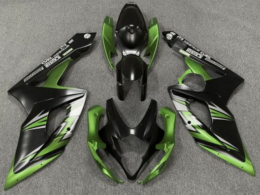 Carénage Moto Suzuki GSXR 1000 2005-2006 - Noir Mat Vert Abordables