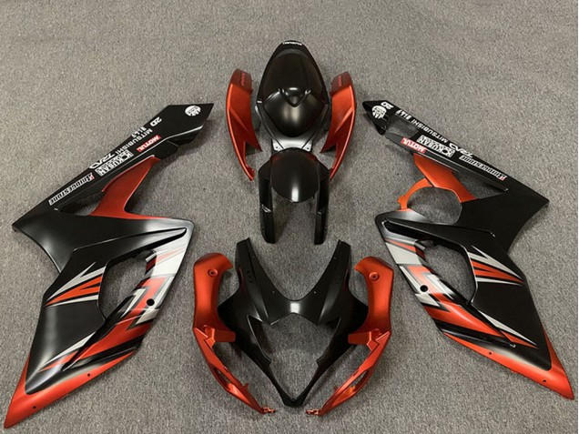 Carénages Moto Suzuki GSXR 1000 2005-2006 - Noir Mat Orange