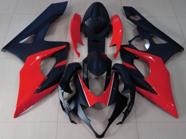 Carénages Moto Suzuki GSXR 1000 2005-2006 - Noir Mat Rouge Abordables