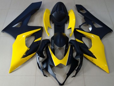 Carénages Moto Suzuki GSXR 1000 2005-2006 - Noir Mat Jaune Abordables