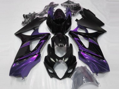 Carénages Moto Suzuki GSXR 1000 2007-2008 - Noir Brillant Violet Abordables