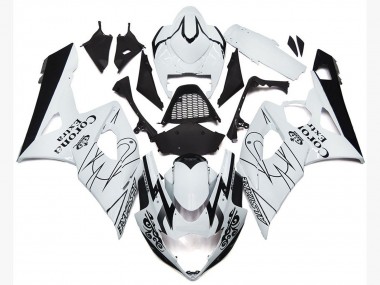Carénages Moto Suzuki GSXR 1000 2005-2006 - Blanc Noir Corona OEM Style Abordables