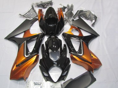 Carénages Moto Suzuki GSXR 1000 2007-2008 - Orange Noir Brillant Noir Mat Abordables
