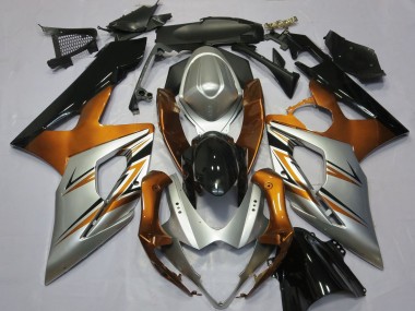 Carénages Moto Suzuki GSXR 1000 2005-2006 - Orange Argent Noir Brillant Abordables
