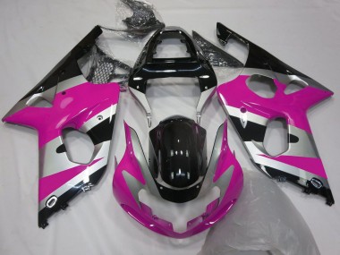 Carénages Moto Suzuki GSXR 1000 2000-2002 - Rose Argent Noir Brillant OEM Style Abordables