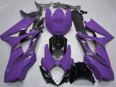 Carénages Moto Suzuki GSXR 1000 2007-2008 - Violet Noir Brillant OEM Style Abordables