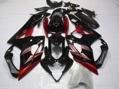 Carénages Moto Suzuki GSXR 1000 2005-2006 - Noir Brillant Rouge Flare Abordables