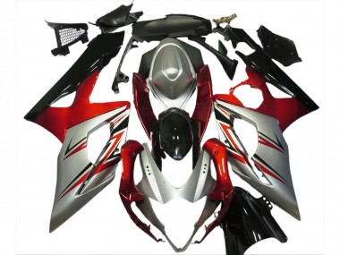 Carénages Moto Suzuki GSXR 1000 2005-2006 - Rouge Argent Noir Abordables