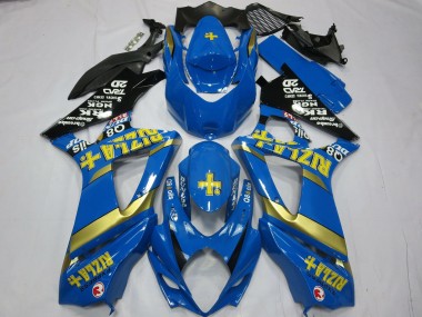 Carénages Moto Suzuki GSXR 1000 2007-2008 - Bleu Or Noir Rizla Abordables