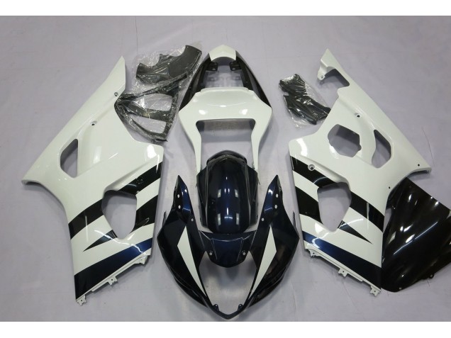 Carénages Moto Suzuki GSXR 1000 2003-2004 - Blanc Noir Brillant