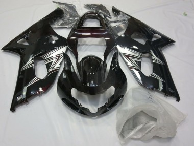 Carénages Moto Suzuki GSXR 600 / GSXR 750 2001-2003 - Noir Brillant Argent Blanc Abordables