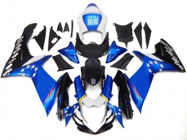 Carénages Moto Suzuki GSXR 600 / GSXR 750 2011-2024 - Bleu Style Rouge Étoile Abordables