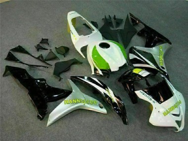 Carénage Moto Honda CBR600RR 2007-2008 - Blanc Vert Noir Brillant Hannspree Abordables