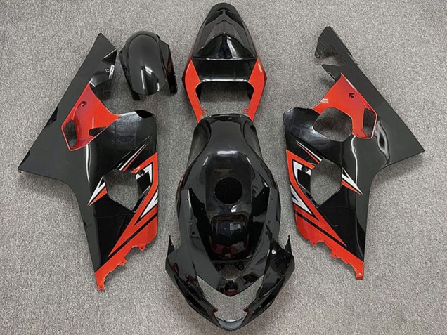 Carénages Moto Suzuki GSXR 600 / GSXR 750 2004-2005 - Noir Brillant Rouge