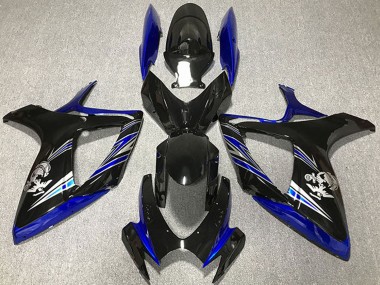 Carénage Moto Suzuki GSXR 600 / GSXR 750 2006-2007 - Bleu Noir Brillant Abordables