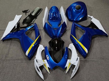 Carénages Moto Suzuki GSXR 600 / GSXR 750 2006-2007 - Blanc Bleu Jaune Noir Abordables