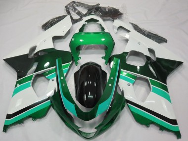 Carénages Moto Suzuki GSXR 600 / GSXR 750 2004-2005 - Vert Brillant Vert Blanc Abordables