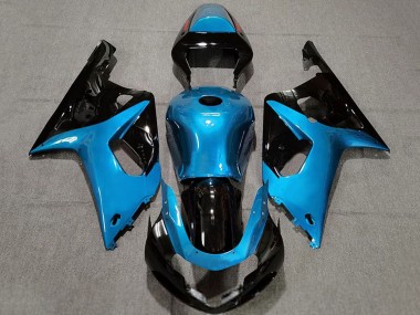 Carénages Moto Suzuki GSXR 600 / GSXR 750 2001-2003 - Bleu Clair Noir Brillant Abordables
