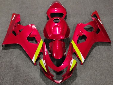 Carénages Moto Suzuki GSXR 600 / GSXR 750 2004-2005 - Rouge Jaune Blanc Abordables