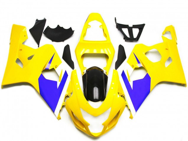 Carénages Moto Suzuki GSXR 600 / GSXR 750 2004-2005 - Jaune Bleu Blanc Noir Brillant
