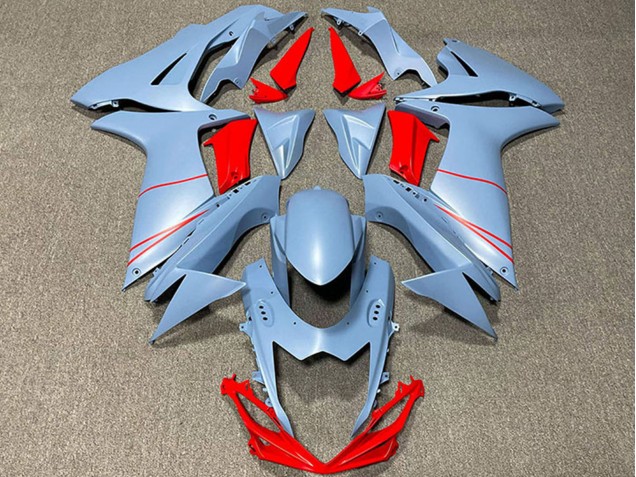 Carénages Moto Suzuki GSXR 600 / GSXR 750 2011-2024 - Sky Bleu Mat Rouge