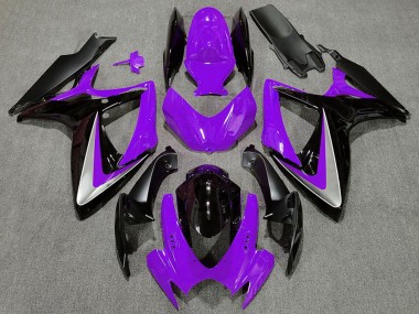 Carénages Moto Suzuki GSXR 600 / GSXR 750 2006-2007 - Violet Argent Noir Brillant OEM Style Abordables