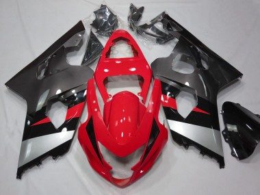 Carénages Moto Suzuki GSXR 600 / GSXR 750 2004-2005 - Rouge Argent Noir Abordables