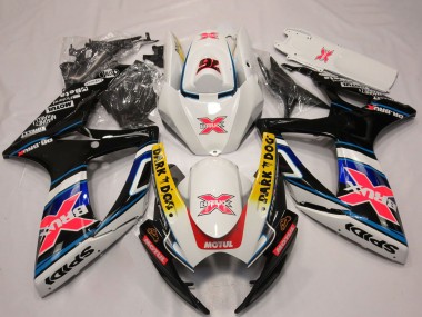Carénages Moto Suzuki GSXR 600 / GSXR 750 2006-2007 - Blanc Rouge Bleu Jaune Dark Dog X 76 BRUX Abordables